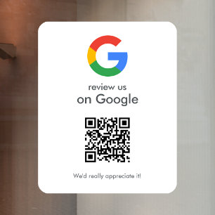 Google-Bewertungen Business Review Link QR Code Fensteraufkleber