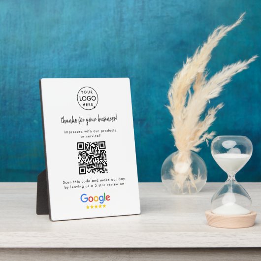 Google-Bewertungen | Business Review Link QR Code Fotoplatte (Seite)