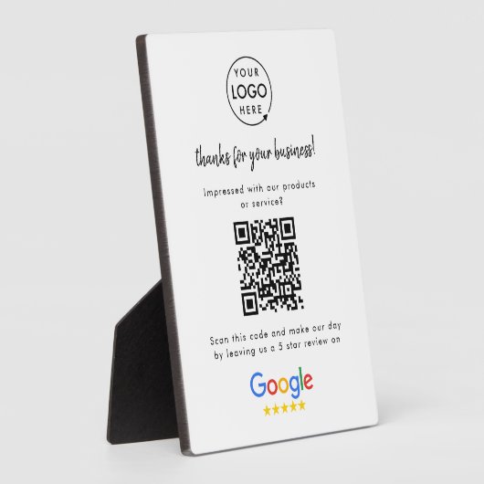 Google-Bewertungen | Business Review Link QR Code Fotoplatte (Seite)