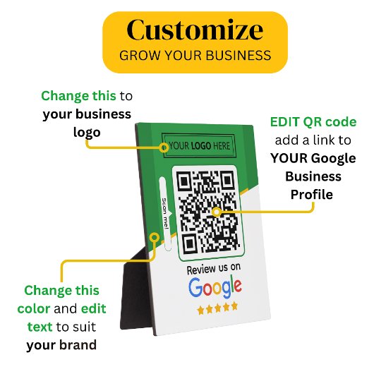 Google-Bewertungen | Business Review Link QR Code Fotoplatte