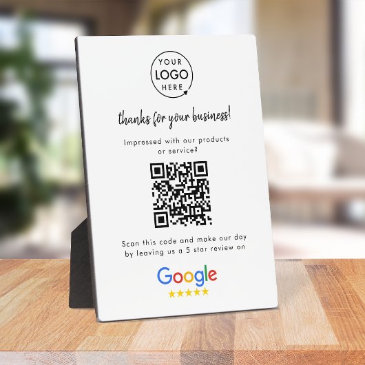 Google-Bewertungen | Business Review Link QR Code Fotoplatte