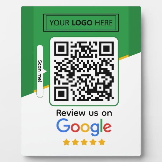 Google-Bewertungen | Business Review Link QR Code Fotoplatte (Vorderseite)