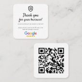 Google-Bewertungen | Business Review Link QR Code  Quadratische Visitenkarte (Vorne/Hinten)