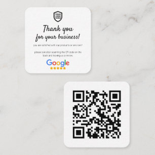 Google-Bewertungen Business Review Link QR Code Quadratische Visitenkarte