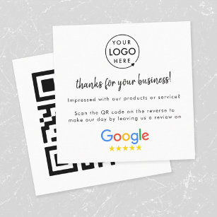 Google-Bewertungen   Business Review Link QR Code Quadratische Visitenkarte