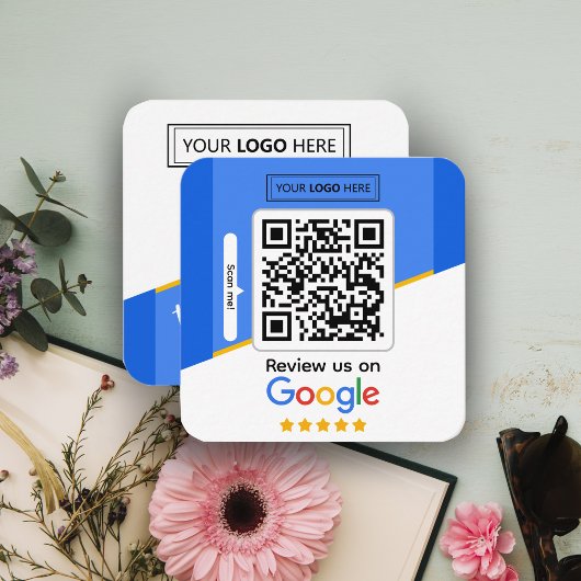 Google-Bewertungen | Business Review Link QR Code Quadratische Visitenkarte