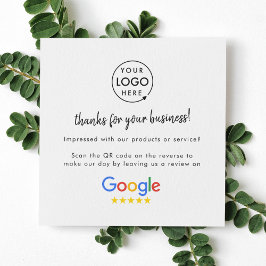 Google-Bewertungen | Business Review Link QR Code Quadratische Visitenkarte