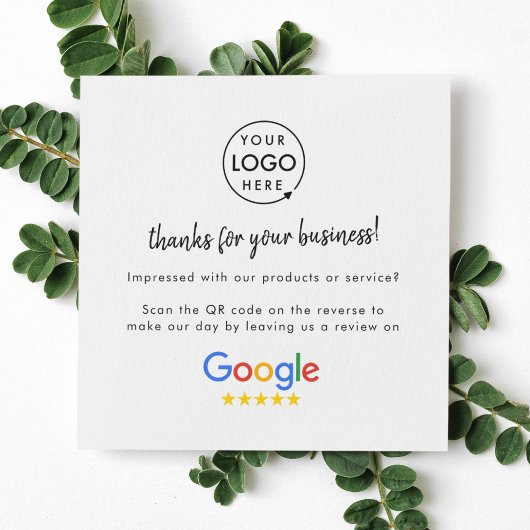 Google-Bewertungen | Business Review Link QR Code Quadratische Visitenkarte