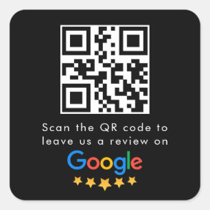 Google-Bewertungen   Business Review Link QR Code Quadratischer Aufkleber