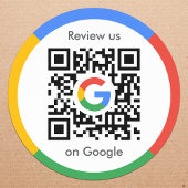 Google-Bewertungen | Business Review Link QR Code Runder Aufkleber