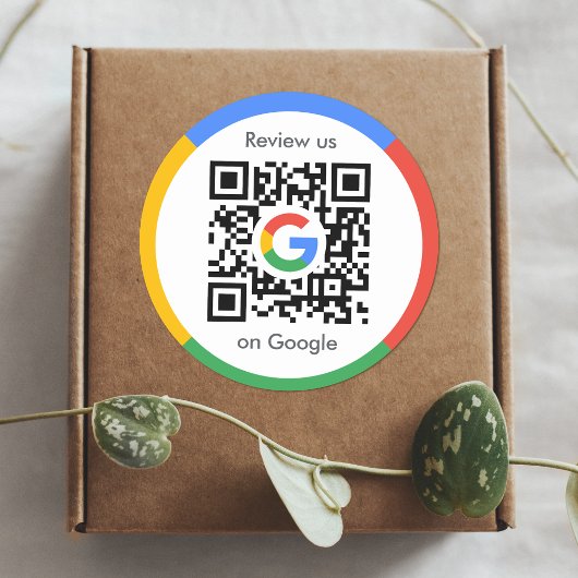 Google-Bewertungen | Business Review Link QR Code Runder Aufkleber