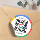 Google-Bewertungen | Business Review Link QR Code Runder Aufkleber