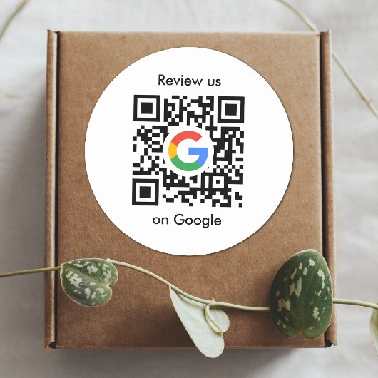 Google-Bewertungen | Business Review Link QR Code Runder Aufkleber