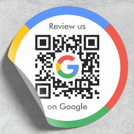 Google-Bewertungen | Business Review Link QR Code Runder Aufkleber