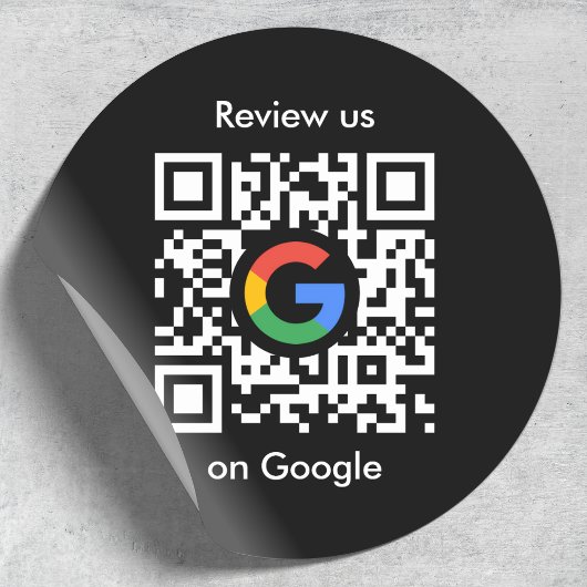 Google-Bewertungen | Business Review Link QR Code Runder Aufkleber