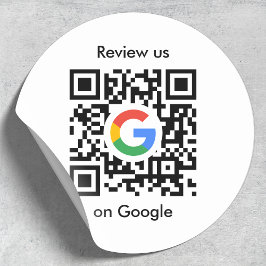 Google-Bewertungen | Business Review Link QR Code Runder Aufkleber