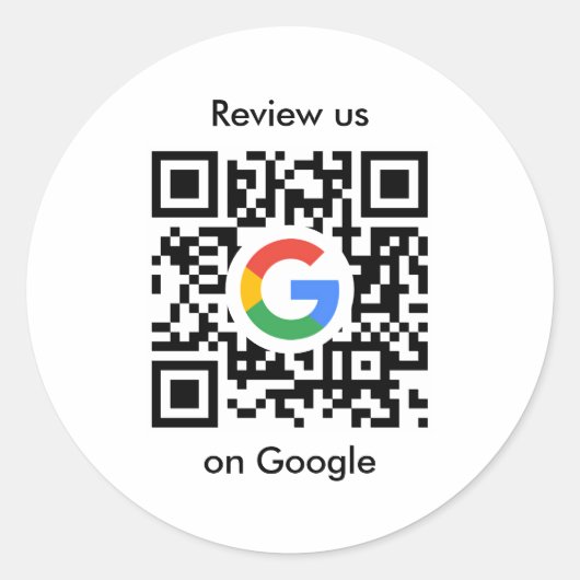 Google-Bewertungen | Business Review Link QR Code Runder Aufkleber (Vorderseite)