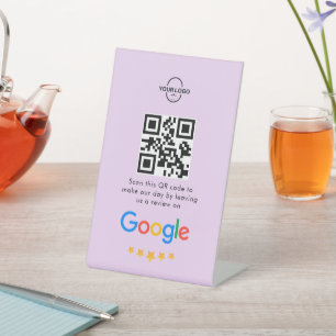 Google-Bewertungen   Business Review Link QR Code Sockelschild