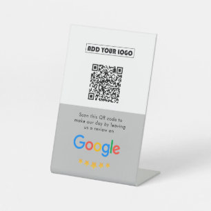 Google-Bewertungen   Business Review Link QR Code Sockelschild
