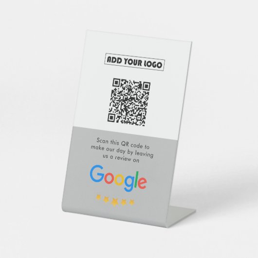 Google-Bewertungen | Business Review Link QR Code Sockelschild (Vorderseite)