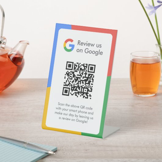 Google-Bewertungen | Business Review Link QR Code Sockelschild (In SItu)