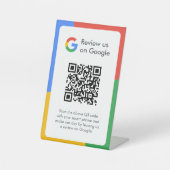 Google-Bewertungen | Business Review Link QR Code Sockelschild (Vorderseite)