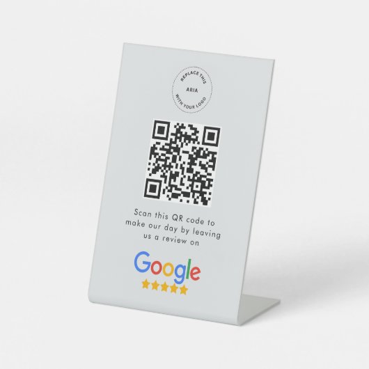 Google-Bewertungen | Business Review Link QR Code  Sockelschild (Vorderseite)