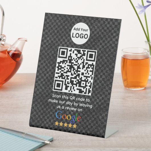Google-Bewertungen | Business Review Link QR Code Sockelschild (In Situ)