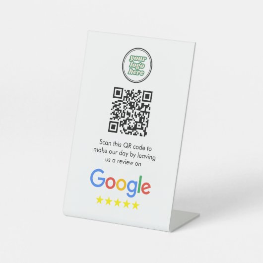 Google-Bewertungen | Business Review Link QR Code Sockelschild (Vorderseite)
