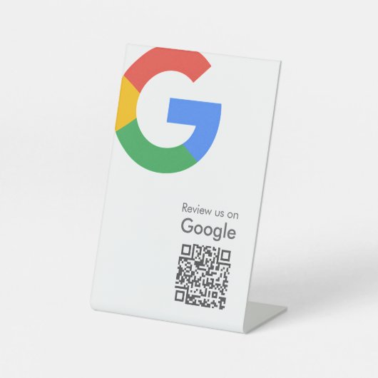 Google-Bewertungen | Business Review Link QR Code Sockelschild (Vorderseite)