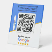 Google-Bewertungen | Business Review Link QR Code Sockelschild (Vorderseite)
