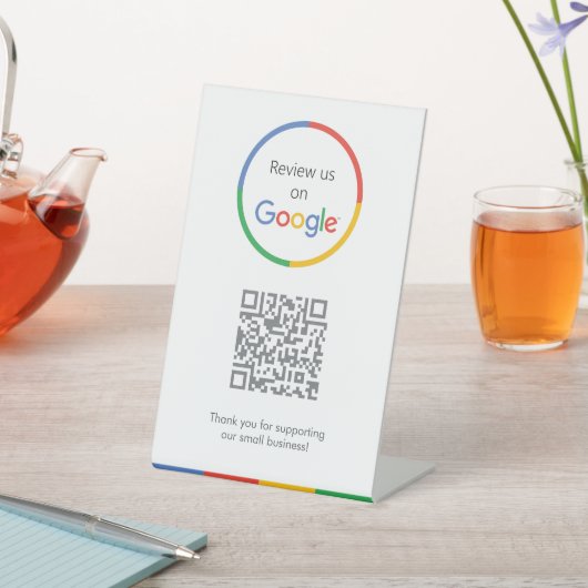 Google-Bewertungen | Business Review Link QR Code Sockelschild (In SItu)