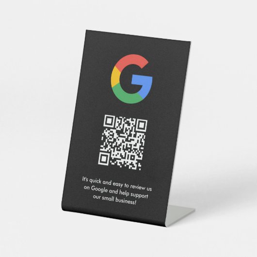 Google-Bewertungen | Business Review Link QR Code Sockelschild (Vorderseite)
