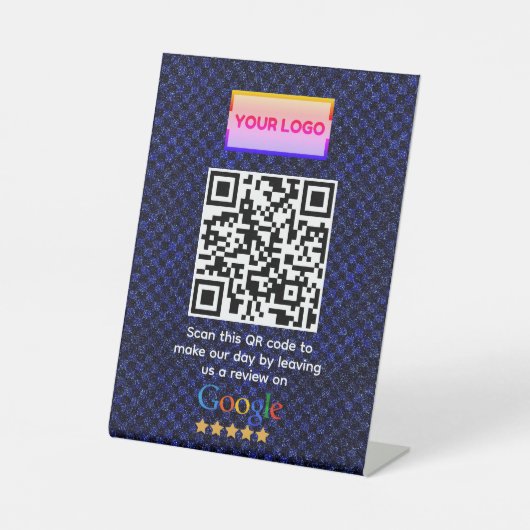 Google-Bewertungen | Business Review Link QR Code Sockelschild (Vorderseite)