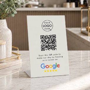 Google-Bewertungen   Business Review Link QR Code  Sockelschild