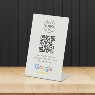 Google-Bewertungen   Business Review Link QR Code  Sockelschild