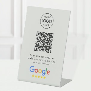 Google-Bewertungen Business Review Link QR Code Sockelschild