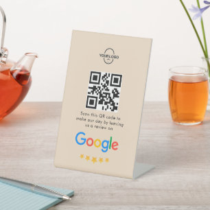 Google-Bewertungen   Business Review Link QR Code Sockelschild