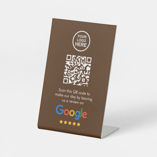 Google-Bewertungen | Business Review Link QR Code Sockelschild (Vorderseite)