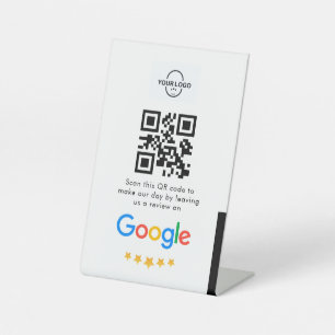 Google-Bewertungen Business Review Link QR Code Sockelschild