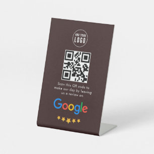 Google-Bewertungen Business Review Link QR Code Sockelschild