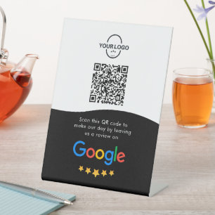 Google-Bewertungen   Business Review Link QR Code Sockelschild