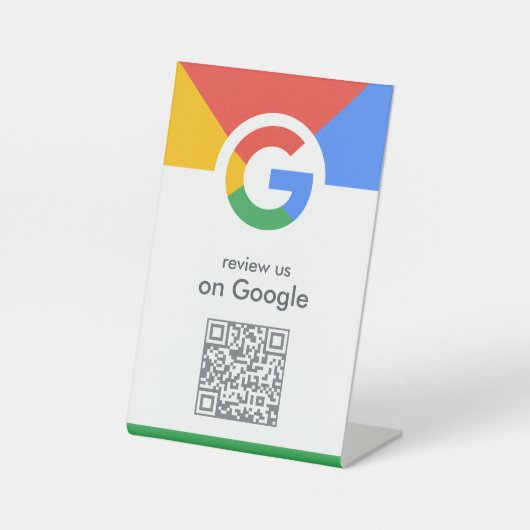 Google-Bewertungen | Business Review Link QR Code Sockelschild (Vorderseite)