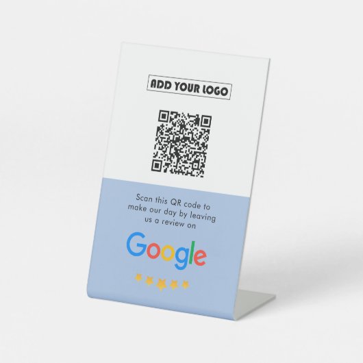 Google-Bewertungen | Business Review Link QR Code Sockelschild (Vorderseite)