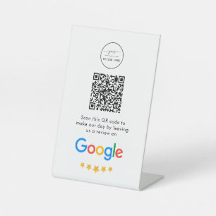 Google-Bewertungen   Business Review Link QR Code Sockelschild