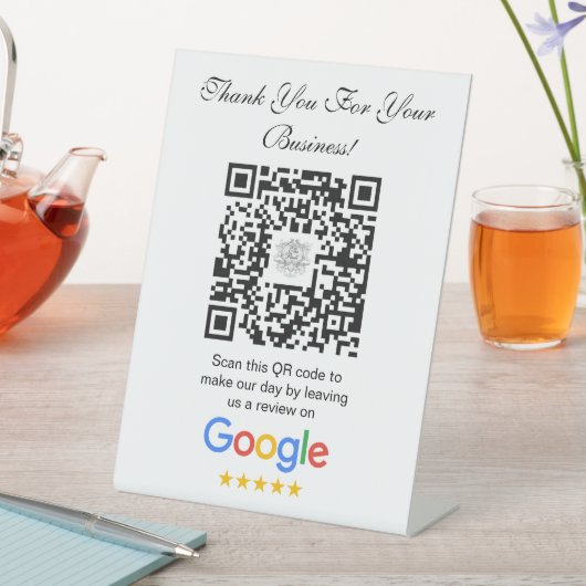 Google-Bewertungen | Business Review Link QR Code Sockelschild (In Situ)