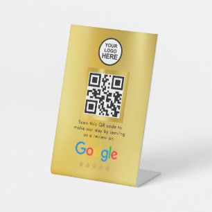 Google-Bewertungen Business Review Link QR Code Sockelschild