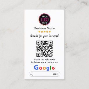 Google-Bewertungen Business Review Link QR Code Visitenkarte