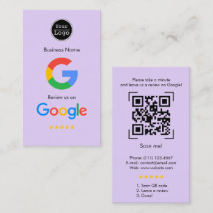 Google-Bewertungen   Business Review Link QR Code Visitenkarte