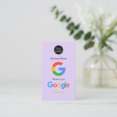 Google-Bewertungen | Business Review Link QR Code Visitenkarte (Stehend Vorderseite)